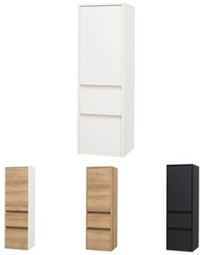 Mereo, Opto, kúpeľňová skrinka vysoká 125 cm, pravé otváranie, biela, dub, biela/dub, čierna, MER-CN924P Varianta: Opto kúpeľňová skrinka vysoká 125 cm, pravé otváranie, biela