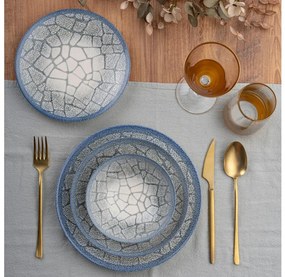 Jedálenská súprava 24 ks modrá/porcelán