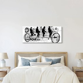Obraz - Tímová práca, jazda na bicykli (120x50 cm)