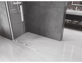 Mexen Velar, posuvné dvere do otvoru typ Walk-In 120 cm, 8mm číre sklo, biela, 871-120-000-03-20