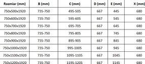Mexen Pretoria sprchovací kút 75x110cm, 6mm sklo, chrómový profil-číre sklo, 852-075-110-01-00
