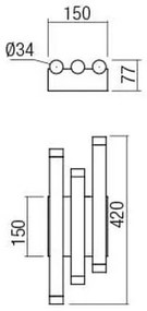 Redo 01-2037 - LED Nástenné svietidlo MADISON 6xLED/4W/230V meď