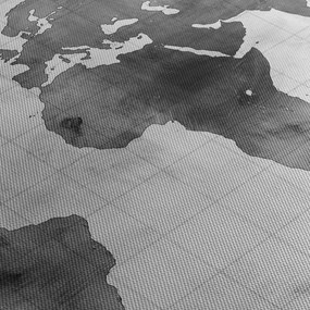 Obraz - Mapa sveta 2 (s hodinami) (90x30 cm)