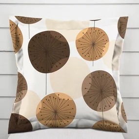 Biante Bavlnená obliečka na vankúš s lemom Sandra SA-488 Hnedo-béžové designové púpavy 50 x 60 cm