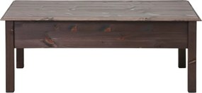 Tmavohnedý konferenčný stolík z masívneho borovicového dreva s 2 zásuvkami Støraa Linda