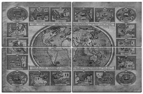 Obraz na plátne - Starodávna mapa sveta 1100QC (120x80 cm)