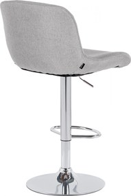 Barová stolička Solon - látka, chróm rám - svetlo šedá