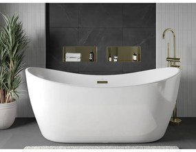 Mexen X-Wall-NR, polička na zapustenie pod obklad bez goliera 45 x 20 cm, zlatá lesklá, 1951452010