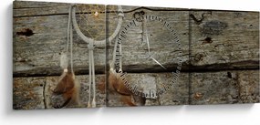 Obraz - Lapač snov (s hodinami) (90x30 cm)