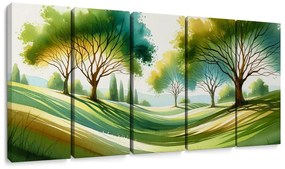 5-dielny obraz pokojný strom života