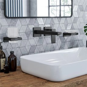 HANSGROHE AddStoris miska na mydlo s držiakom, kartáčovaný čierny chróm, 41746340