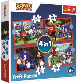 Trefl Puzzle Sonic Dobrodružná jazda, 4v1 (35, 48, 54, 70 dielikov)