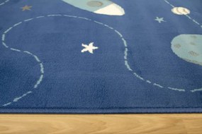 Detský koberec Kids 534547/94955 Jeans Kosmos modrý / tyrkysový