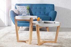 Nemecký výrobca Drevený konferenčný stolík Scandinavia - set 2 ks biely