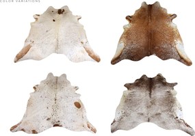 Bielo-hnedý koberec z hovädzej kože Cowhide salt pepper - 200*0,5*240cm/3-4m²