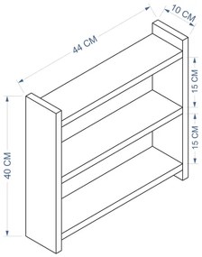 Kuchynská polica COSMIC 44x10 cm biela