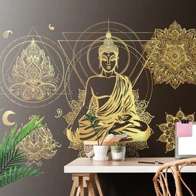 Tapeta zlatý Budha - 225x150