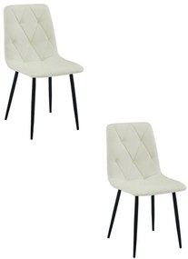Set dvoch jedálenských stoličiek LIBRA béžové / čierne nohy (2 ks)