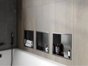 Mexen X-Wall-R, polica na zapustenie s prírubou  30 x 30 cm, grafitová matná - 19E0303010