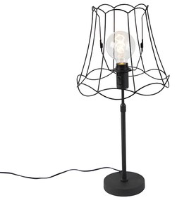 Stolná lampa čierna s rámovým tienidlom 30 cm nastaviteľná - Parte