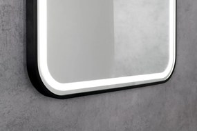 Sapho Sapho, CETIS zrkadlo s LED osvetlením 60x80cm, čierna matná, CT080