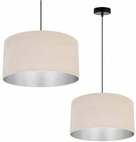 Závesné svietidlo Mediolan, 1x svetlobéžové/chrómové textilné tienidlo, (výber z 2 farieb konštrukcie)