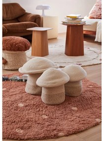 Prateľný ručne tkaný bavlnený detský koberec v tehlovej farbe ø140 cm Round Dot Chestnut – Lorena Canals