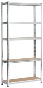 Kovový regál REGMET 90x30x180 cm strieborný