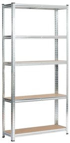 Kovový regál REGMET 90x30x180 cm stříbrný