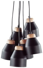 Čierna stropná lampa so šiestimi tienidlami CESTOS Beliani