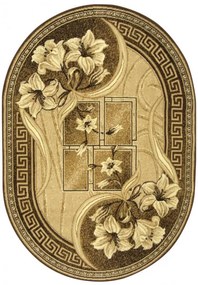 Koberec GOLD 365/12 béžový / hnedý ovál