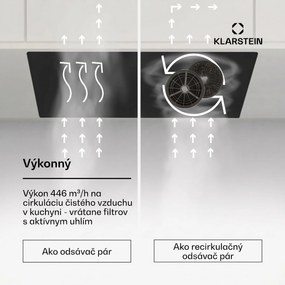 Klarstein Hektor Eco, digestor, 52 cm, 466 m³/h, dotykové ovládanie, sklo