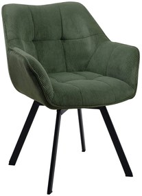 Jedálenská stolička Jordi Cord - zelená