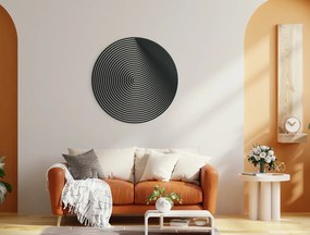 drevko Drevený obraz Abstraktný gong Rozmer obrazu: 32,5 x 32,5 cm, Farba dekorácie: Čierna