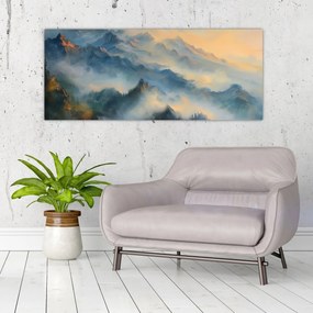 Obraz - Maľovaná horská krajina (120x50 cm)
