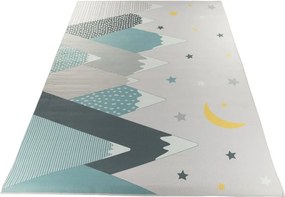 Detský koberec KIDS-336 Crystal Print sivý obdĺžnikový | polyester Rozmer: 200x300 cm