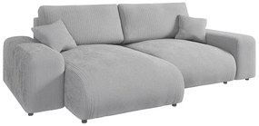 Svetlosivá menčestrová rohová pohovka (variabilná) Justin – Ropez