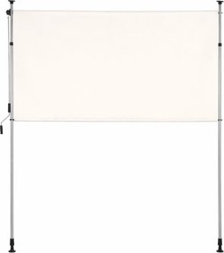 Voľnestojaca balkónová markíza, clona na terasu s kľukou - béžová