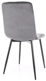 Jedálenská stolička DAREN VELVET sivá