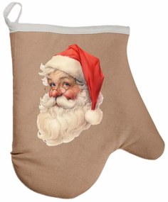Vianočná kuchynská rukavica Mikuláš EMI, hnedá