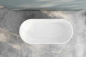 Erga April, voľne stojaca vaňa 170x80 cm + odtoková zátka, biela lesklá, ERG-April-170080-WH-WH