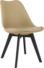 Jedálenská stolička Oslo/Mark, béžová/čierne nohy