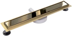 Rea  Pure Neo Mirror, odtokový žľab 90 cm na vloženie dlažby, zlatá lesklá, REA-G5602