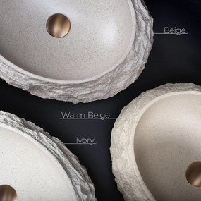 Rea Mika Ivory, umývadlo na dosku 500x380x150 mm, ecru-imitácia kameňa, REA-U7350