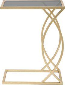 Odkladací stolík so sklenenou doskou 25.5x45.5 cm Glam – Mauro Ferretti