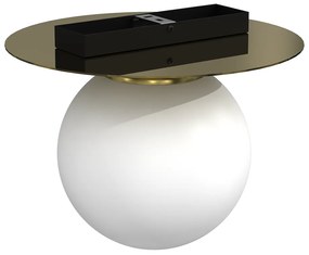 Stropné svietidlo Plato, 1x biele sklenené tienidlo, (fi 14cm), g