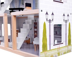 JOKOMISIADA Drevený domček pre bábiky v štýle Boho s LED osvetlením ZA4131