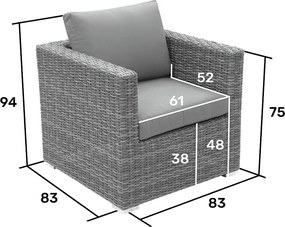 DEOKORK Ratanová variabilná zostava MALIBU pre 5 osôb (béžovo-hnedá)