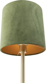 Botanická stolná lampa mosadz s zeleným tienidlom 25 cm - Simplo