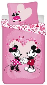 Jerry Fabrics Posteľná bielizeň z mikrovlákna 140x200 + 70x90 cm - Mickey a Minnie "Love micro"